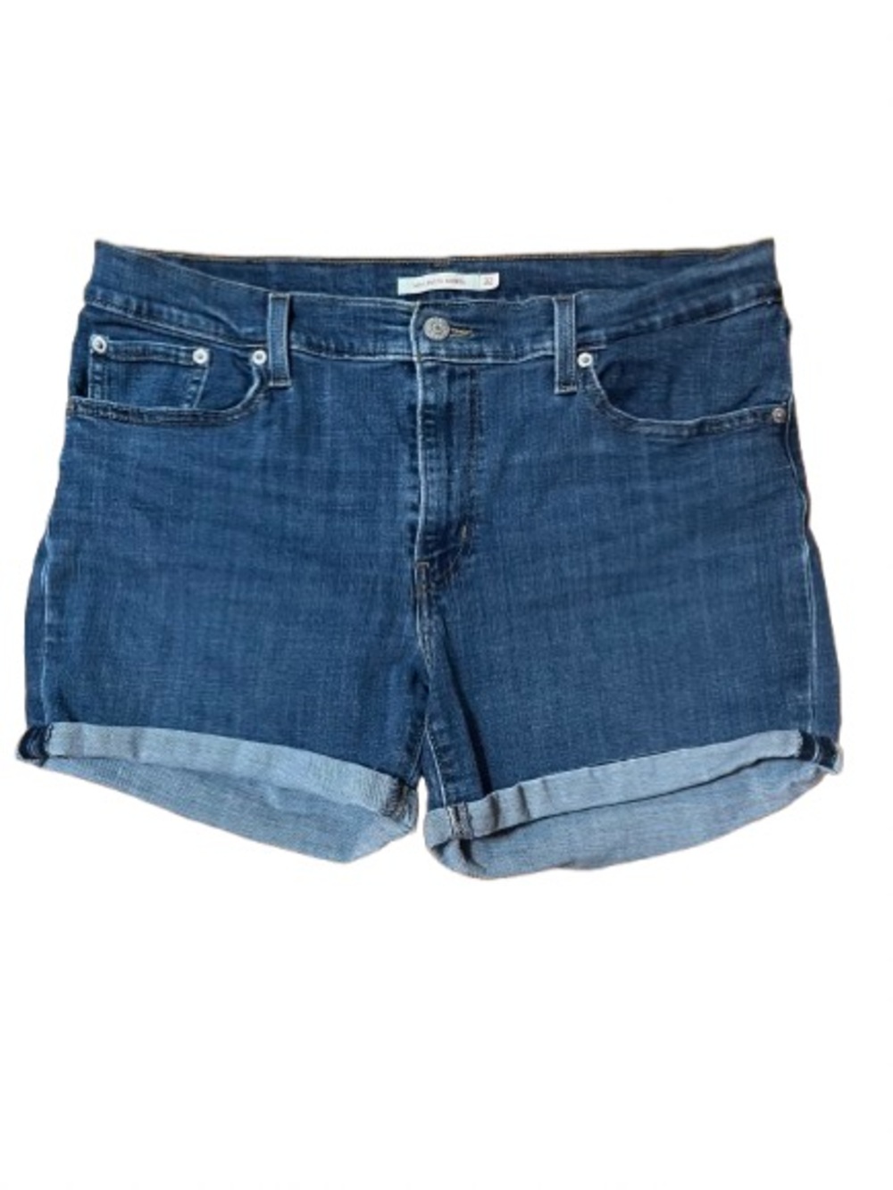 Levi’s Mid Length Classic Blue Denim Roll-Cuff Women's Shorts Size 32